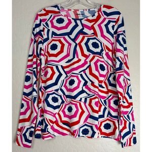 Lands' End Swim Shirt SPF 50‎ Crew Neck Long Sleeved Rash Guard Beach Sz M 2018